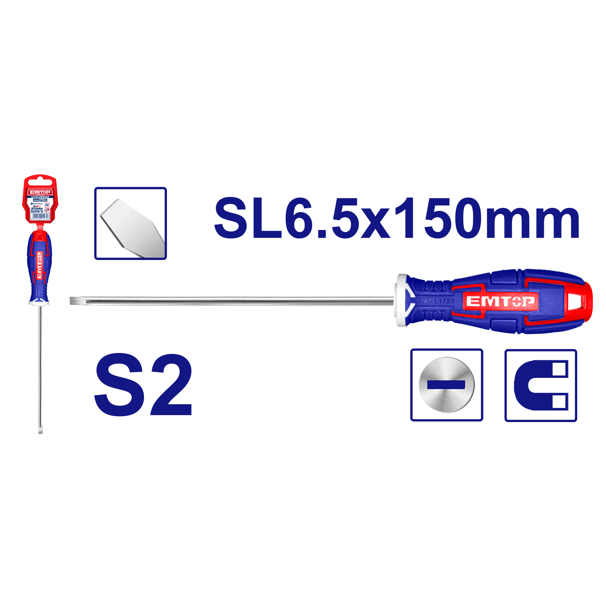 Одвртувач прав SL6.5x150mm ESDRSL6602 Emtop - image 1