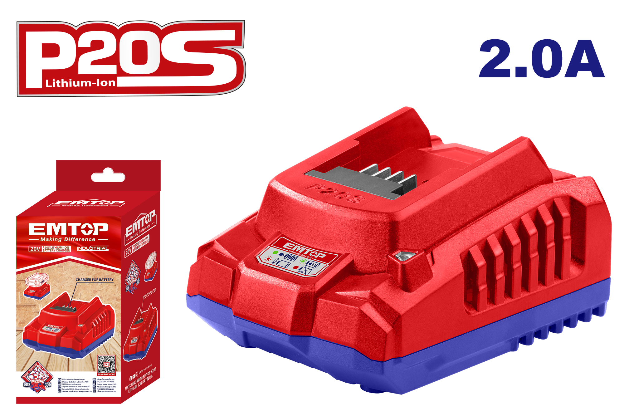 Единечен полнач 2А P20S EFCR20200 Emtop - image 1
