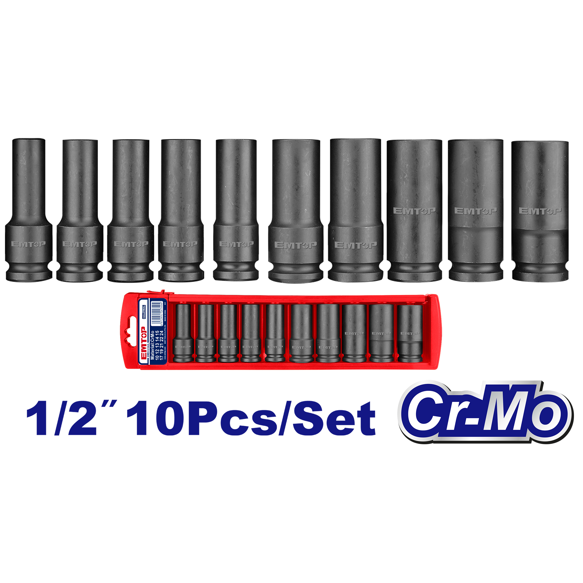 Комплет насадни клучеви долги 1/2“ EMSS12102L Emtop - image 1