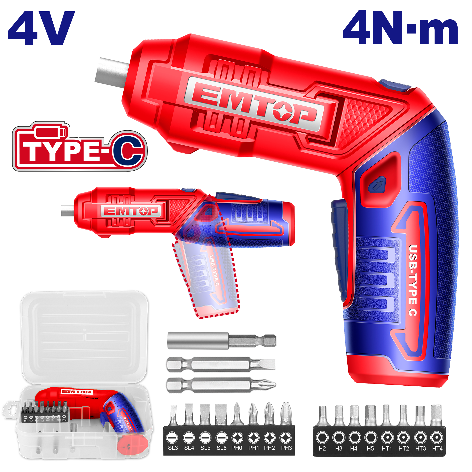 Батериски одвртувач ECSR0408 Emtop - image 1
