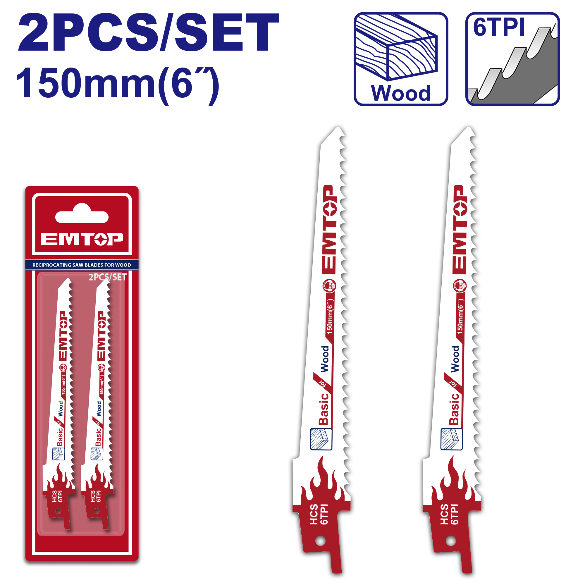 2 парчиња лист за реципрочна пила за дрво ERSB611D Emtop - image 1