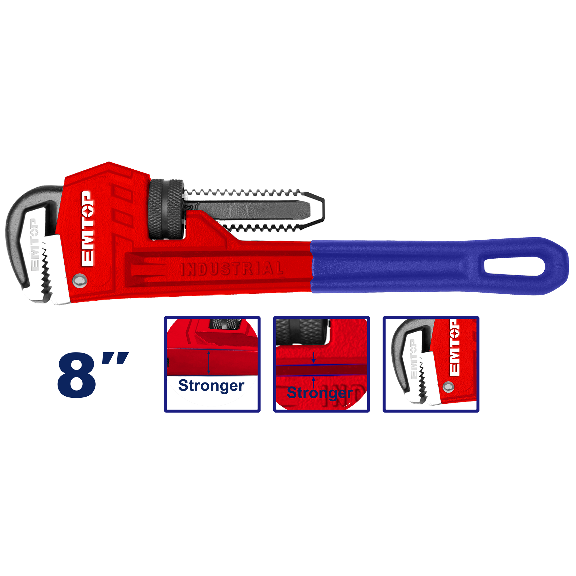Клуч за цевки 200мм EPWH0801 Emtop - image 1