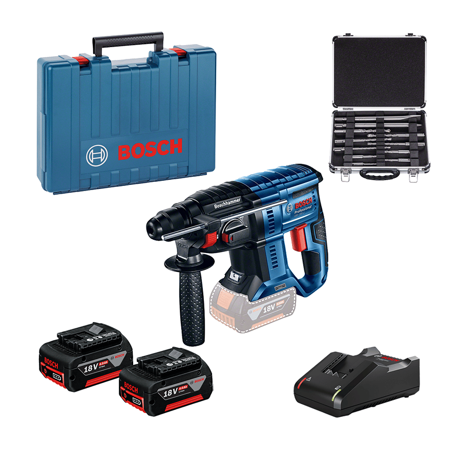 Батериски хилт Bosch GBH 180-LI + Сет 11 SDS Plus Бургии - image 1