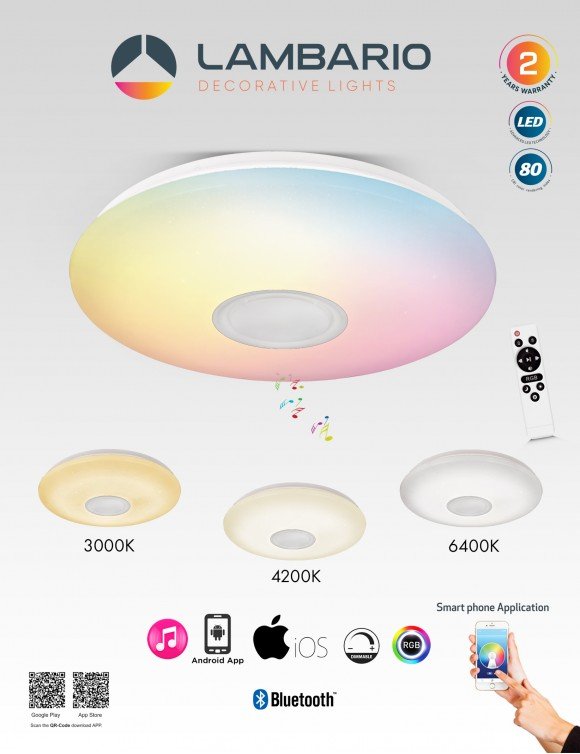 Лед Панел RGB 72W звучник Lambario - image 1
