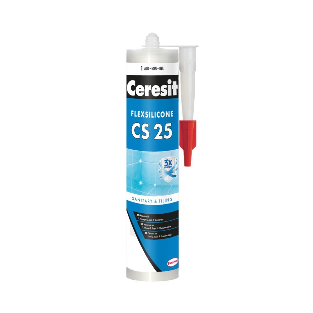 Силикон санитарен бел Ceresit CS 25 - image 1
