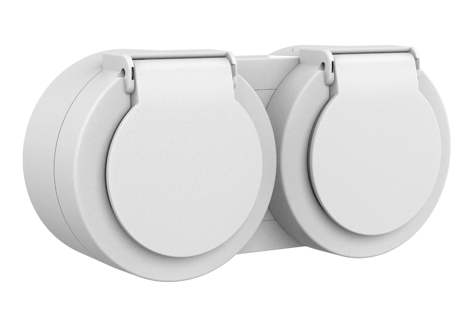 ОГ Штекер Шуко дупли со капак бел IP54 OVIVO xOne 406-924 - image 1