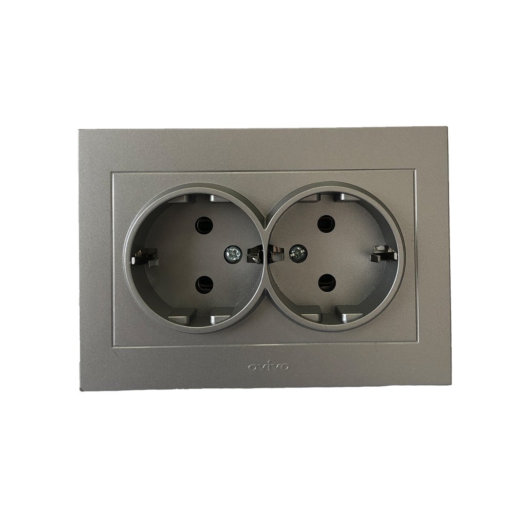 Штекер шуко дупли ОВИВО сребрен 400-907 - image 1