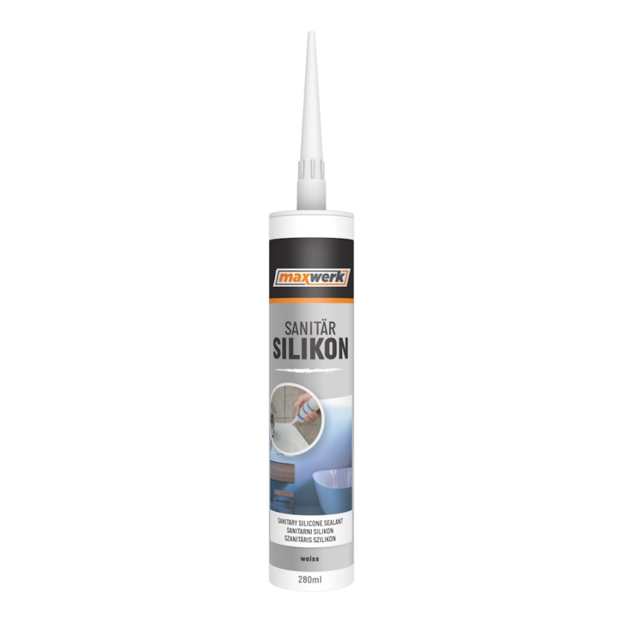 Силикон санитарен бел (280 ml) Maxwerk - image 1