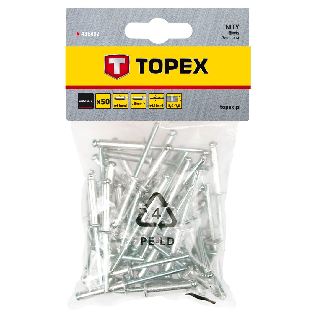 Поп нитни (4 x 10 mm, 50п.) Topex - image 1