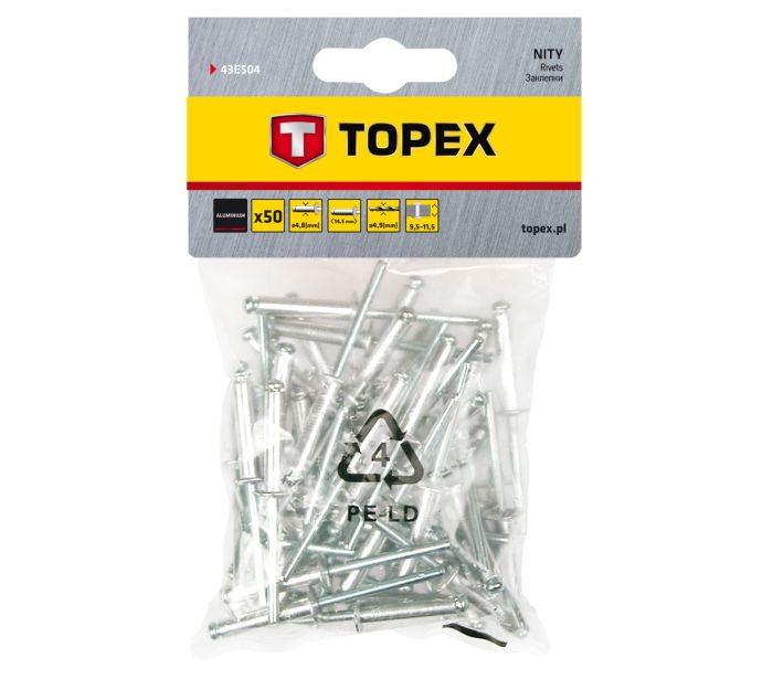 Поп нитни (4.8 x 14.5 mm, 50п.) Topex - image 1