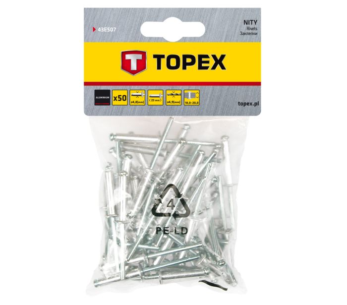 Поп нитни (4.8 x 23 mm, 50п.) Topex - image 1
