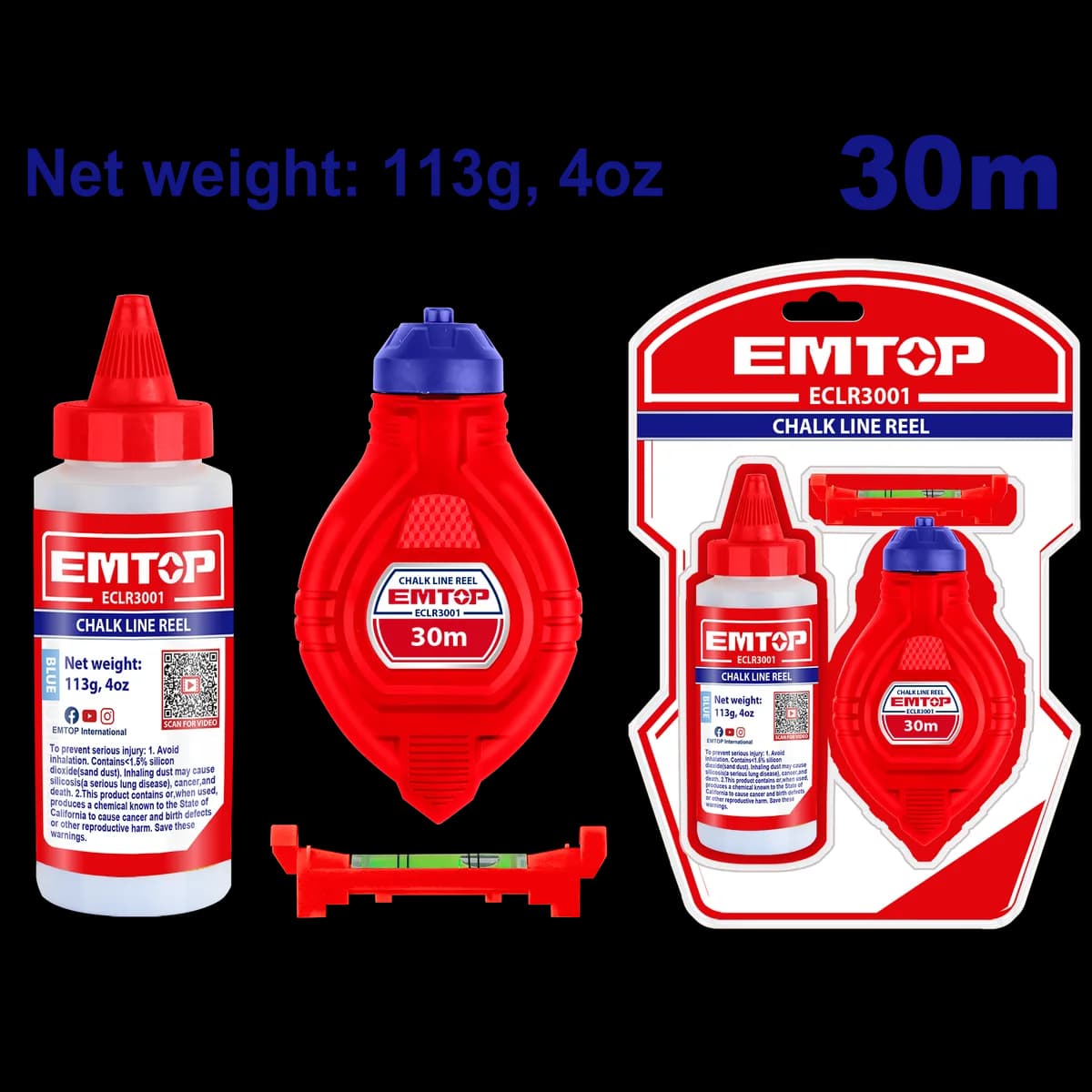 Комплет за обележување со креда ECLR3001 Emtop