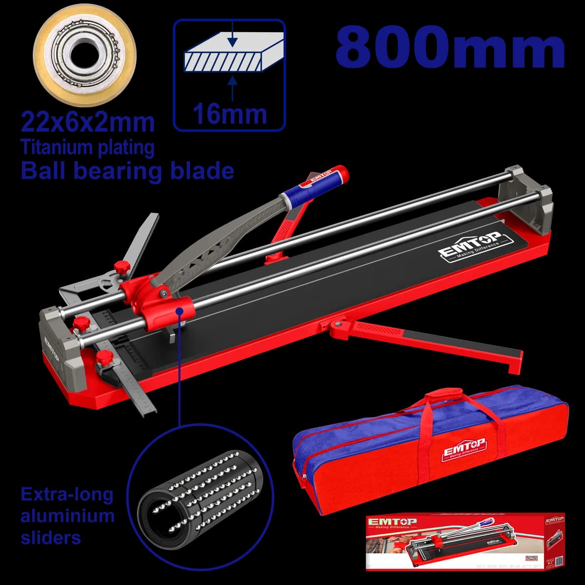 Секач на плочки 800мм ETCR8006 Emtop