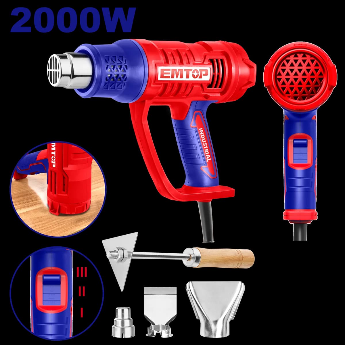 Фен за жежок воздух 2000W EHGN20078 Emtop