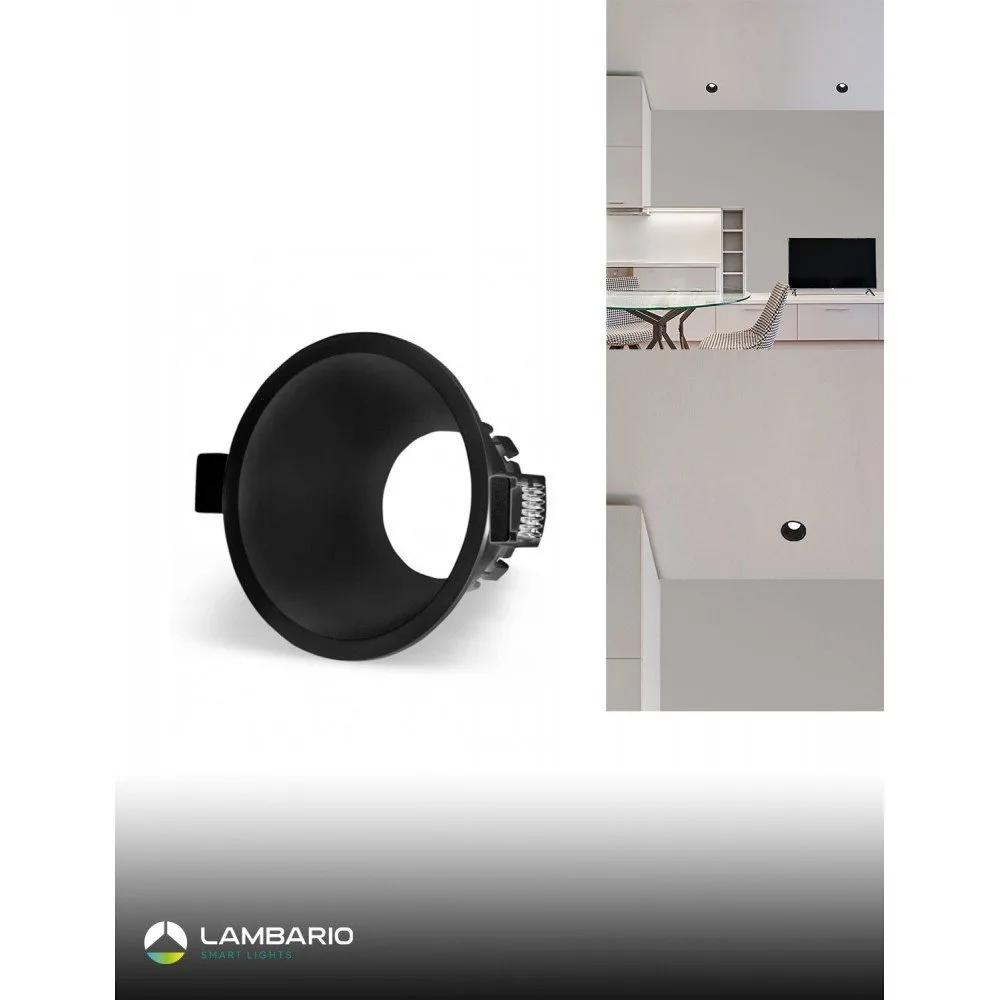 Спот за GU5.3 црн круг Lambario